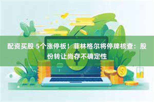 配资买股 5个涨停板！菲林格尔将停牌核查：股份转让尚存不确定性