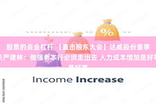 股票的资金杠杆 【直击股东大会】达威股份董事长严建林：做强老本行必须走出去 人力成本增加是好事